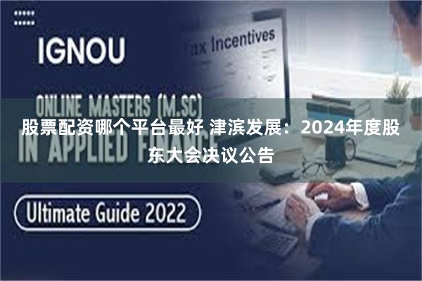 股票配资哪个平台最好 津滨发展：2024年度股东大会决议公告