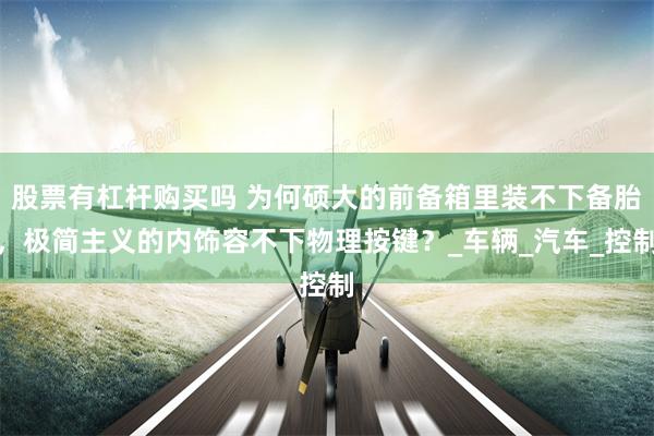 股票有杠杆购买吗 为何硕大的前备箱里装不下备胎，极简主义的内饰容不下物理按键？_车辆_汽车_控制