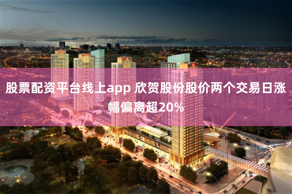 股票配资平台线上app 欣贺股份股价两个交易日涨幅偏离超20%